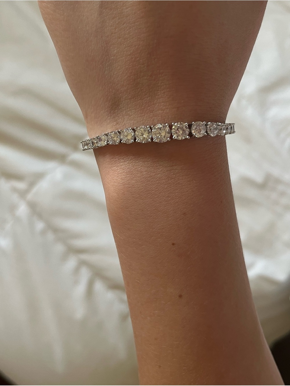 Nordstrom Silver Tone Cubic Zirconia Tennis Bracelet